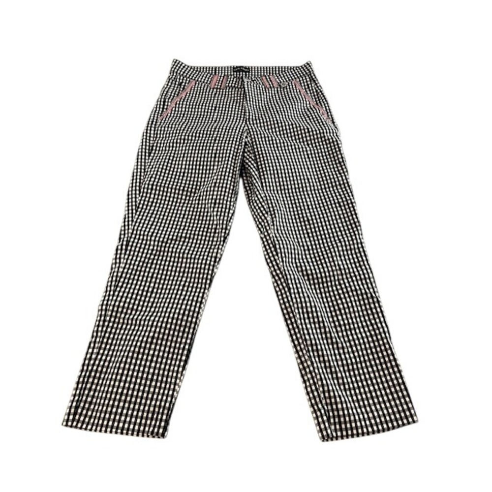 Golfino Black White Gingham Check Golf Pants Girls Size 4 Preppy Stretch classic
